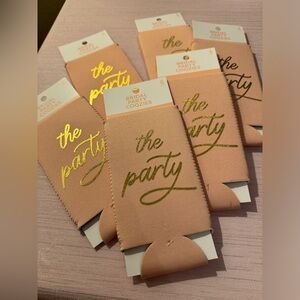 The Party Pink Slim Can Coozies for Bachelorette Party-Set of 6